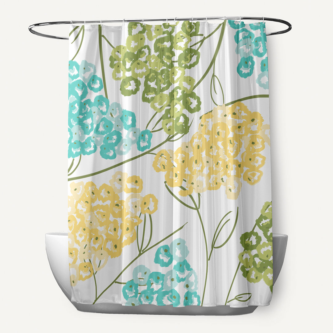 Christianson Floral Shower Curtain Red Barrel Studio® 