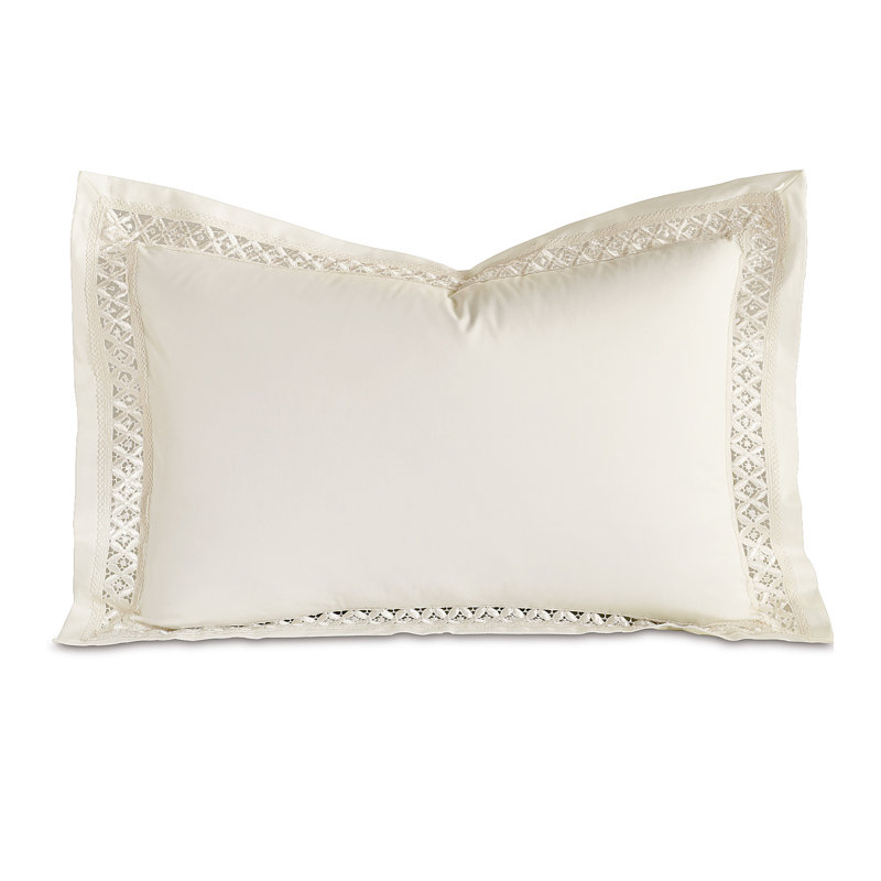 Juliet 100% Cotton Envelope Sham, Queen, Ivory/Ivory