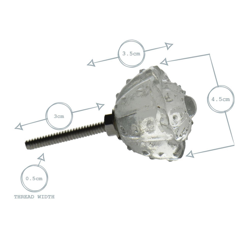 Nicola Spring - Glass Cabinet Knobs - Flower