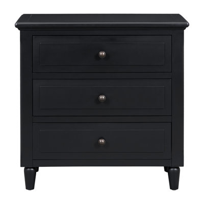 Modern 3-Drawer Nightstand with Storage – Fully Assembled Wood Bedside Table for Bedroom & Living Room by Latitude Run