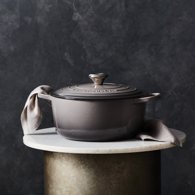 Le Creuset Signature Enameled Cast Iron Round Dutch Oven with Lid, 13.25 quarts, Oyster