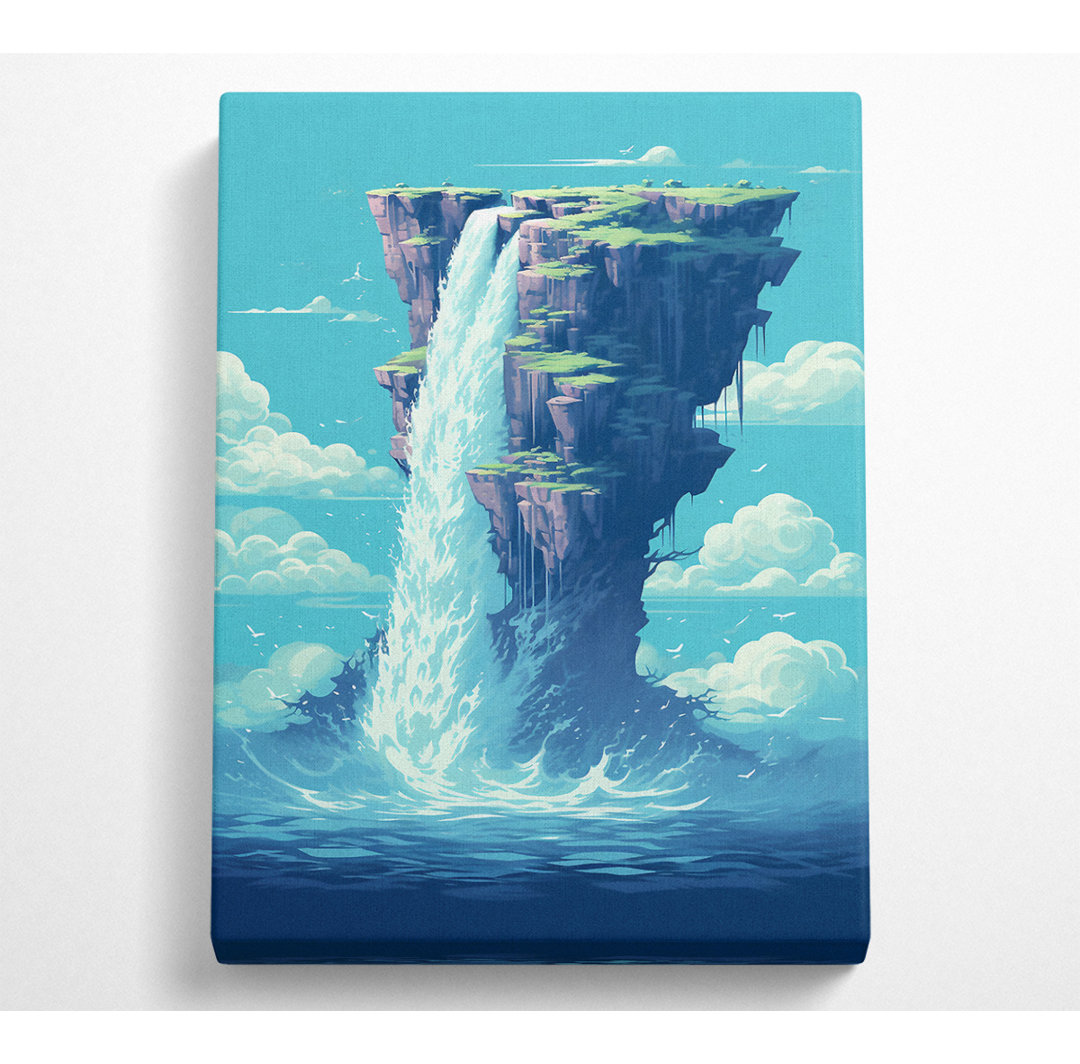 Fantasy Waterfall - Einzelner Bilderrahmen Kunstdrucke auf Leinwand