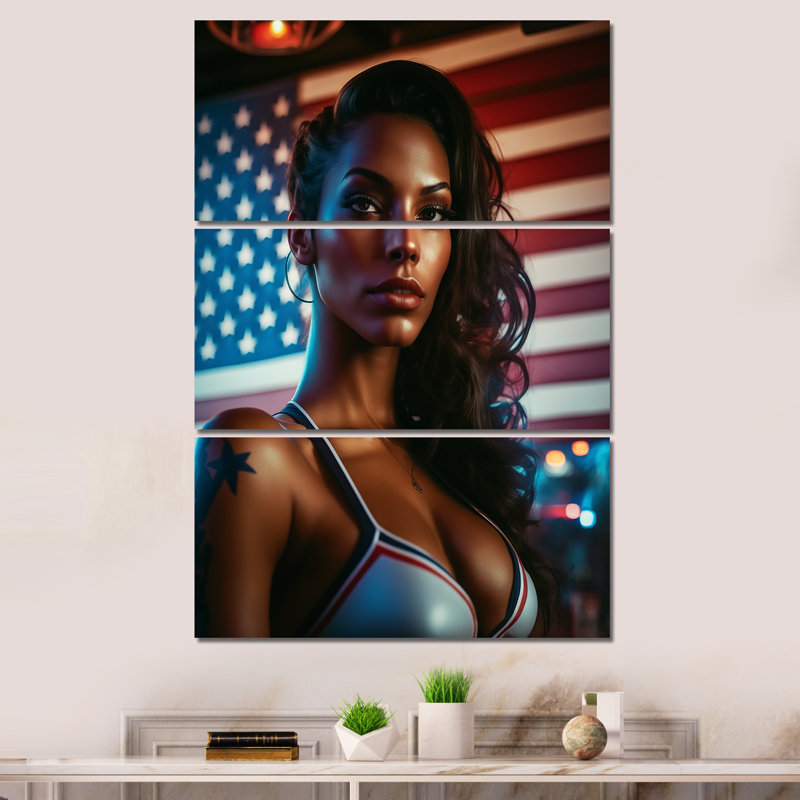 «American Beauty II - Woman Sensual», ensemble d'art sur toile, H 36 po x l 28 po x P 1 po