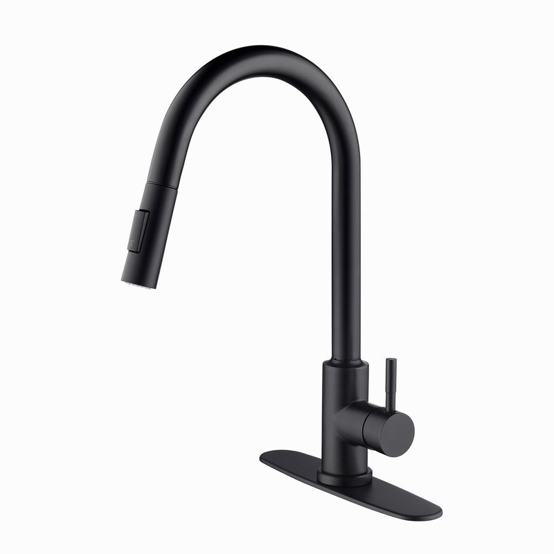 Robinet de cuisine tactile avec douchette extractible, Noir mat