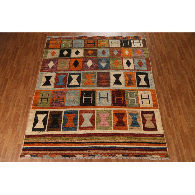 Tapis géométrique marocain noué à la main 9 x 10