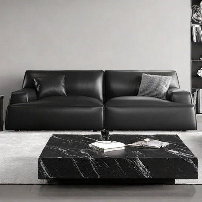 Italian minimalist black in-line sofa
