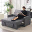 Canapé-lit inclinable en lin Modern-1731996361