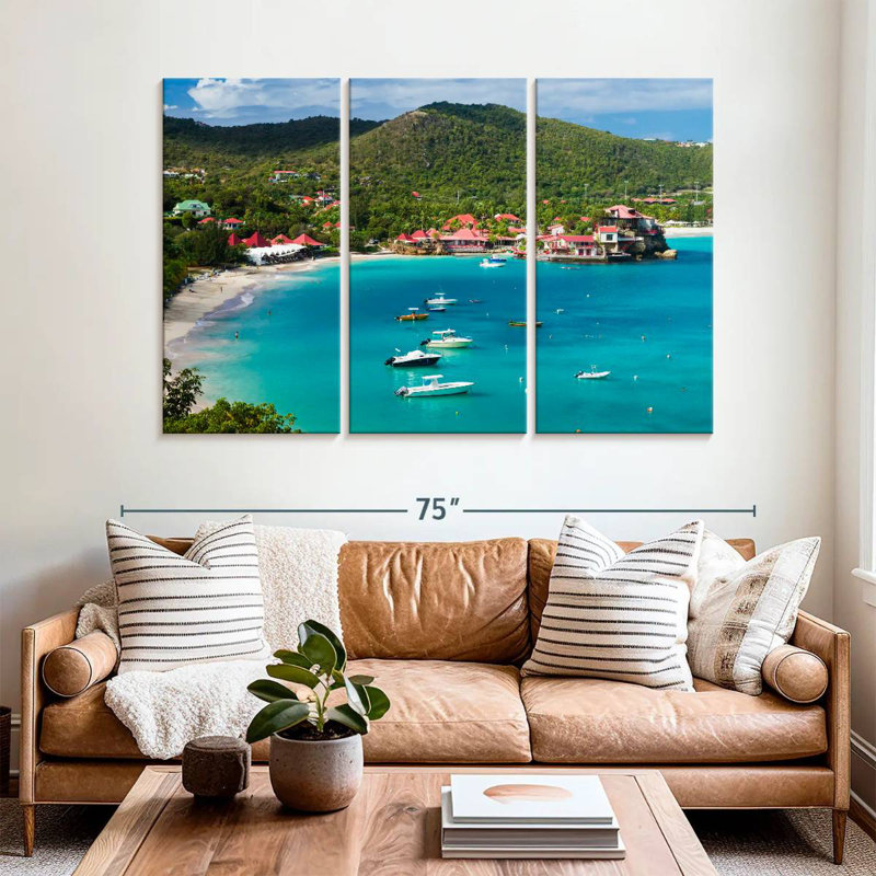 Baie de Saint Jean à Saint-Barth, H 24 po x l 38 po