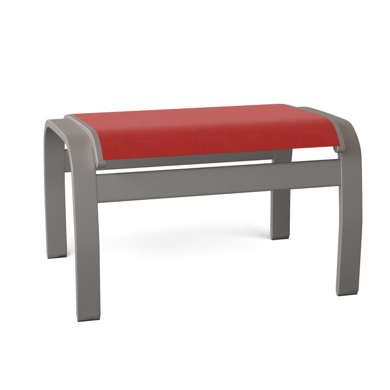 Repose-pieds d'extérieur avec coussin Askar, Rouge 1D Sunbrella, Désert texturé