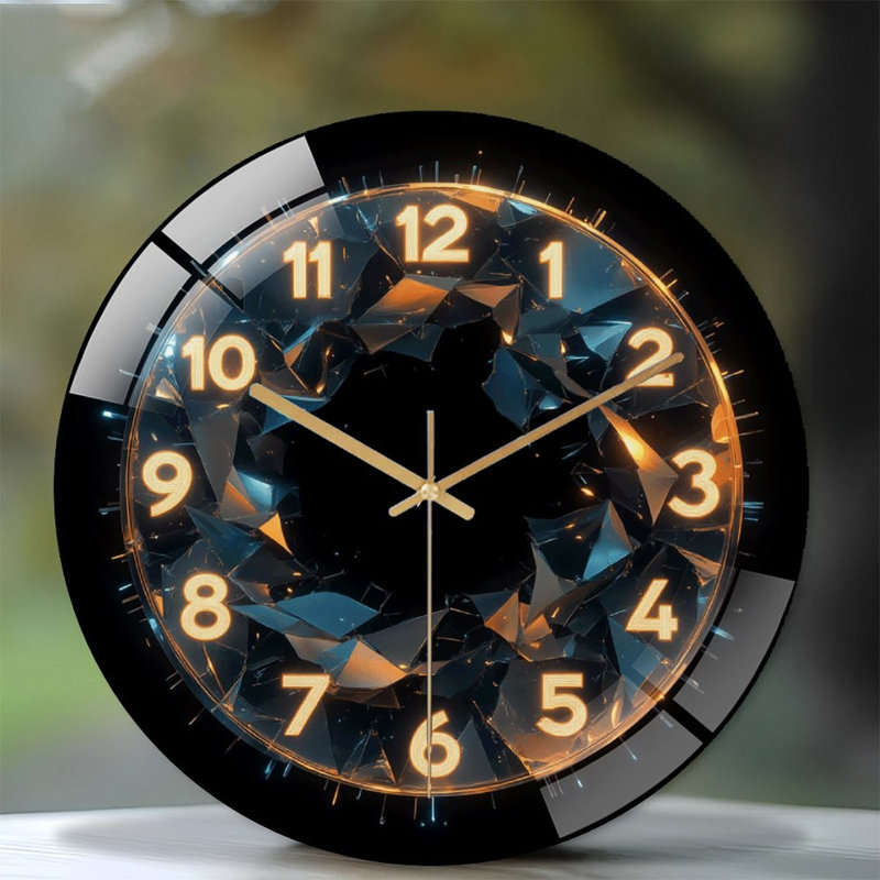 Horloge murale en verre brisé Modern Art Design - horloge murale en verre 12 po