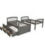 Lit superposé simple gris avec stabilisateur et rail, lit gigogne 3 tiroirs pour l'accessoire de chambre à coucher, 3 chambres, chambre d'amis, article à motif