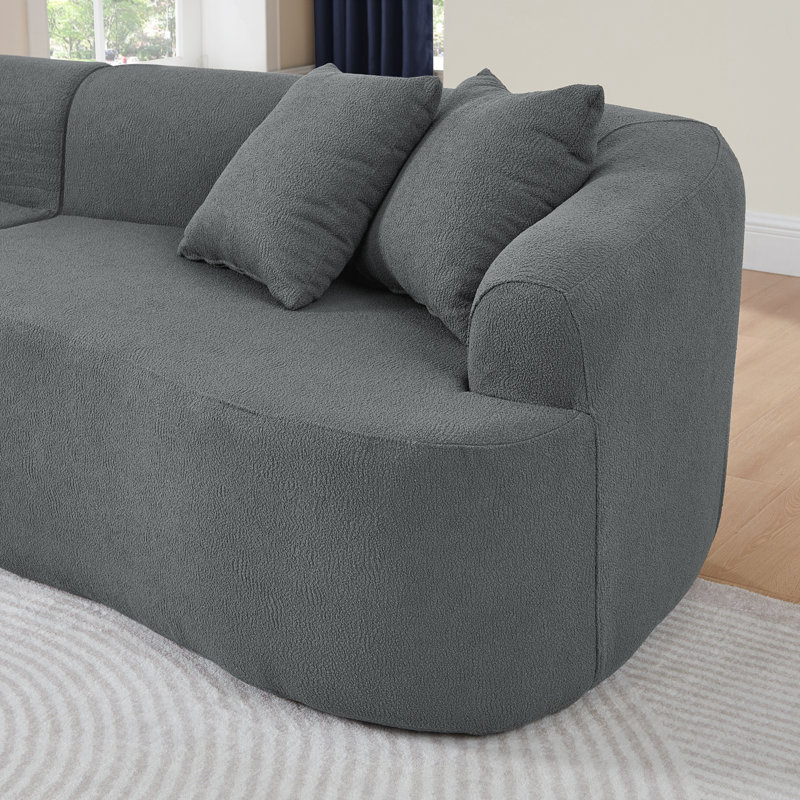 Canapé modulaire courbé, Gris