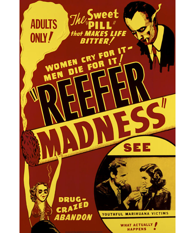  «Officially Licensed Reefer Madness», affiche d'art - 24 x 36 po - reproduction décorative - papier affiche - prête à encadrer