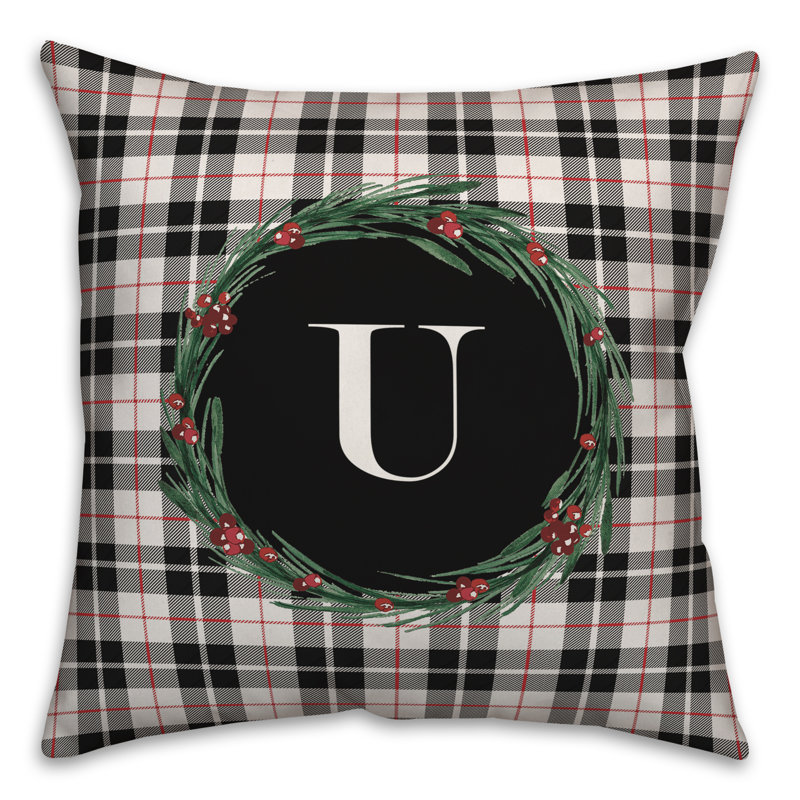 Checkered Throw Pillow, U