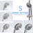 Brushed Nickel Shower System With 5 Spray Patterns And Handheld - 8" Rain Head Ergonomic Design