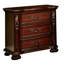Table de chevet traditionnelle en cerisier brun - 3 meubles en bois massif
