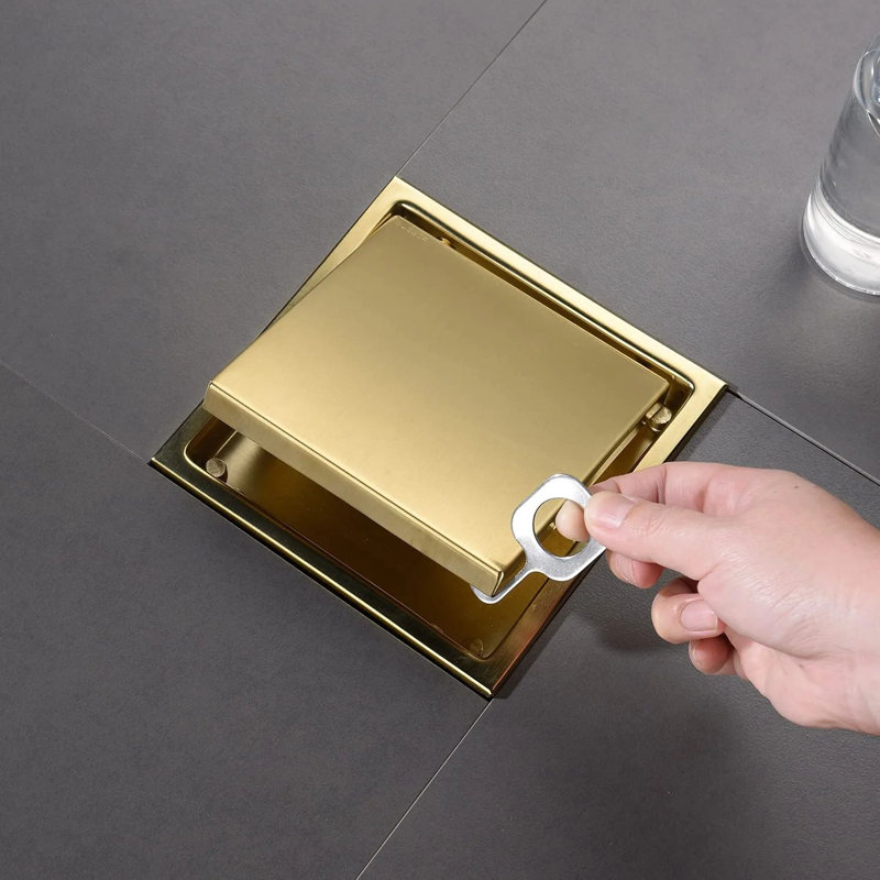 Drain de douche à carreler, Or brossé