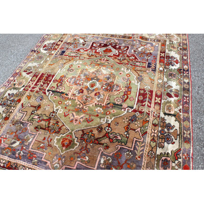 Briuna One-of-a-Kind 5'5" X 7' 1990s Wool Area Rug in Beige