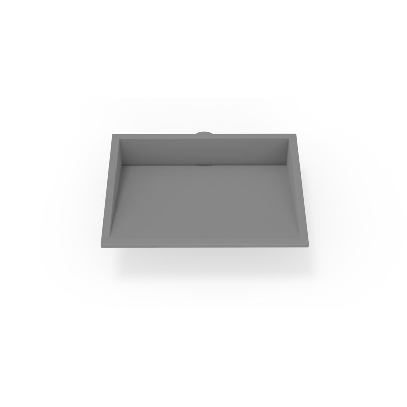 Lavabo de salle de bain encastré en résine en pierre 19,7 po x 16,5 po Badeloft UB-04-M-MGRY, Gris mat