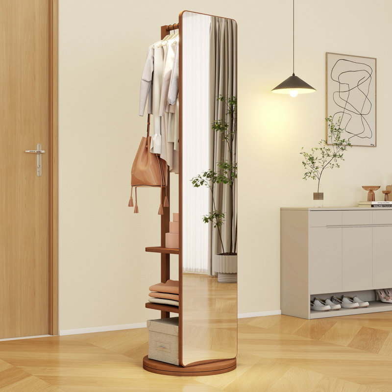Miroir pleine grandeur, 65,7 po x 17,7 po, Noyer