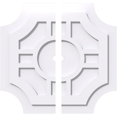 20"OD x 1"ID x 6"C x 1"P Haus Architectural Grade PVC Contemporary Ceiling Medallion, Two Piece