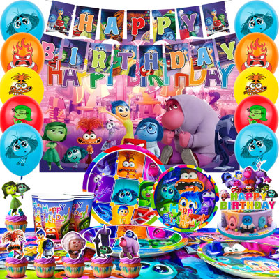 Inside Out Birthday Party Supplies, 68 Pcs Inside Out Party Decorations and Inside Out Tableware Sets