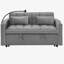 Canapé-lit pliable polyvalent de 55,51 pouces en 3 longueurs, canapé-lit moderne en velours coulissant, dossier réglable et avec port USB, cendrier et support pour téléphone pivotant (gris)-1375861753