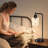 16.5'' Industrial Table Lamp with Glass Shade, 3-Way Dimming, AC Outlet, USB A&C