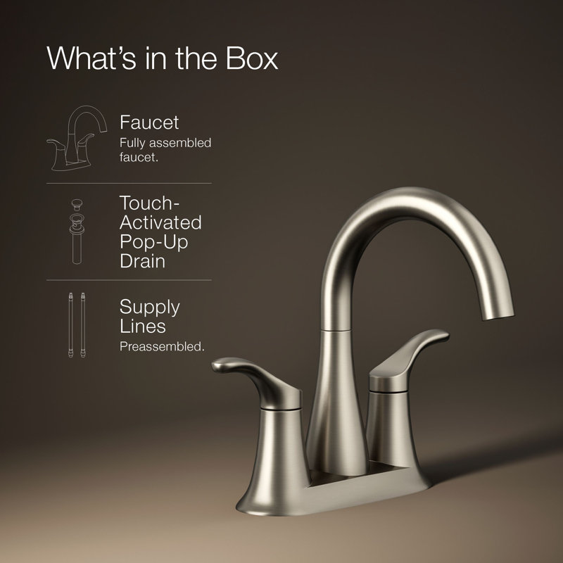 Simplice Centerset Bathroom Sink Faucet, 1.2 Gpm, Chrome