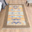 Tapis brun foncé / orange / bleu en laine tissé à la main 3 pi x 5 pi 1 po Tolanda