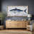 Blue Tuna Fish Rustic Coastal Nautical Wall Decor Extra Large Pictures Framed Canvas Print Wall Art-126313828-126313830