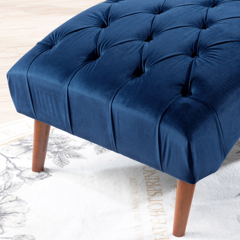 Chaise longue moderne rembourrée pour le salon, Mélange de polyester bleu