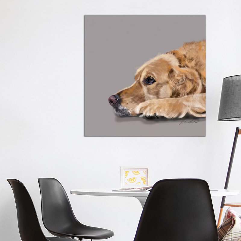 Golden Retriever by Vicki Newton - Wrapped Canvas Painting, 93.98 cm H x 93.98 cm W x 1.91 cm D