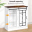 Armoire de rangement moderne avec éclairage intégré, 5 tiroirs et plus, 2 tablettes réglables, coffre de rangement blanc et noyer foncé, DEL 7 couleurs, noyer, rustique