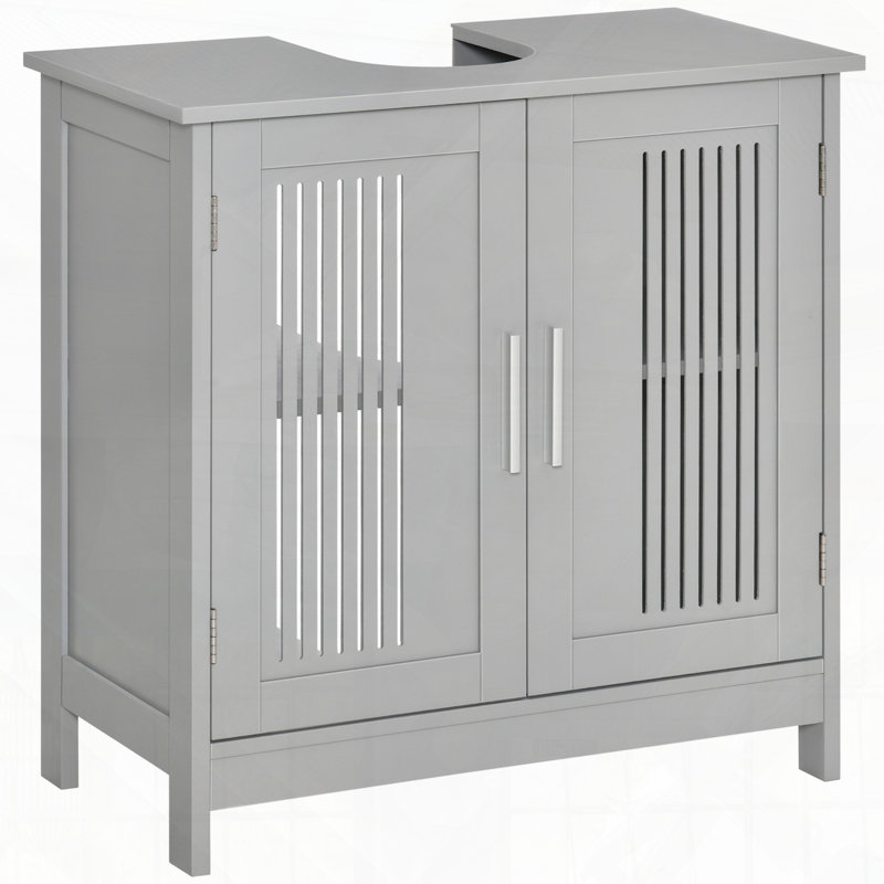 Modern Under Sink Cabinet with 2 Doors Pedestal Under Sink Bathroom Cupboard Bathroom Vanity Cabinet with Adjustable Shelves