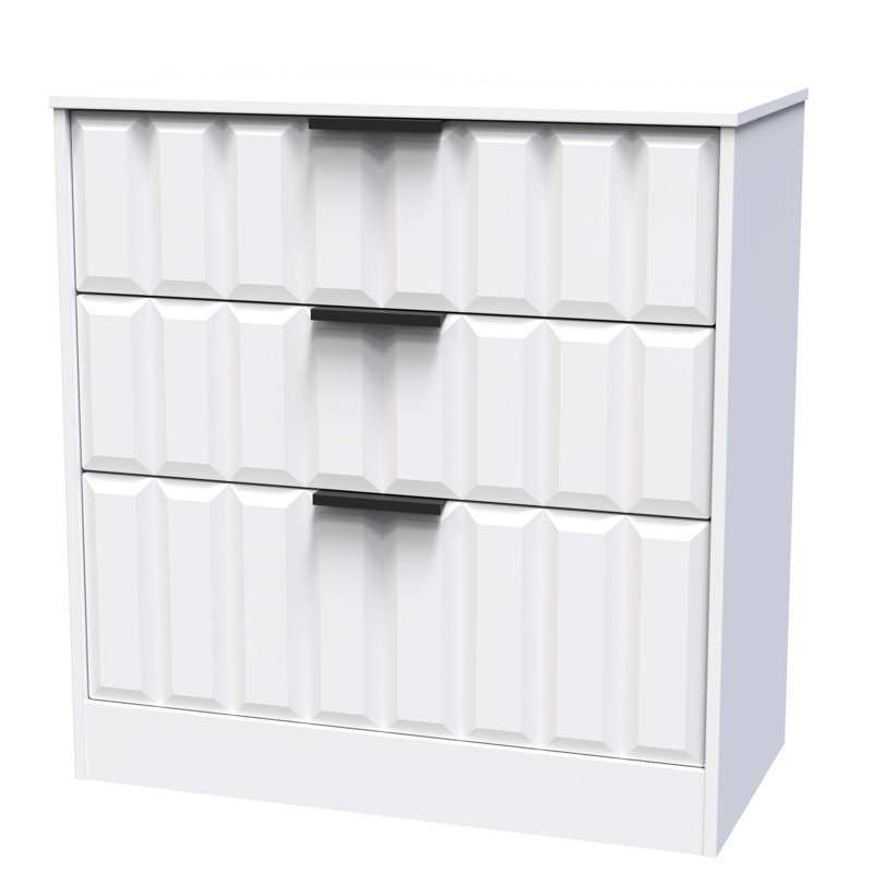 New York 3 Drawer Deep Chest (Ready Assembled), White