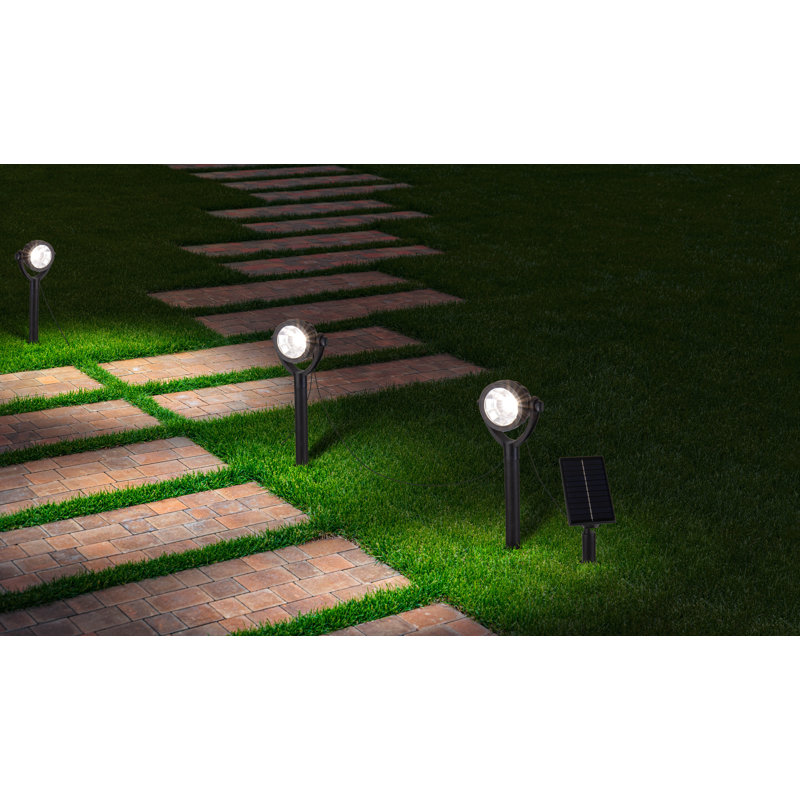 Cannus Matte Black Solar Powered Integrated LED Spotlight Pack