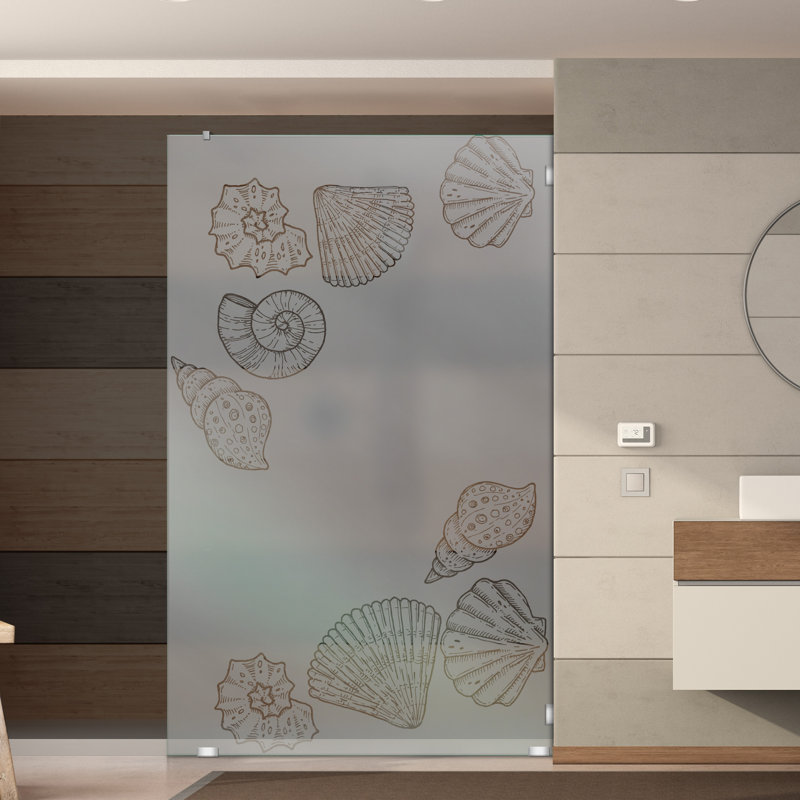 Panneau de verre trempé sablé 33-1 / 2 po x H 75 po pour cabines de douche modernes, Gauche, Semi-privé