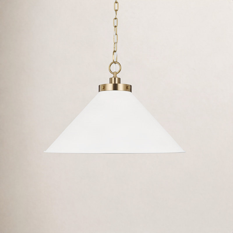 Wellfleet 1 - Light Pendant, Matte White, Burnished Brass