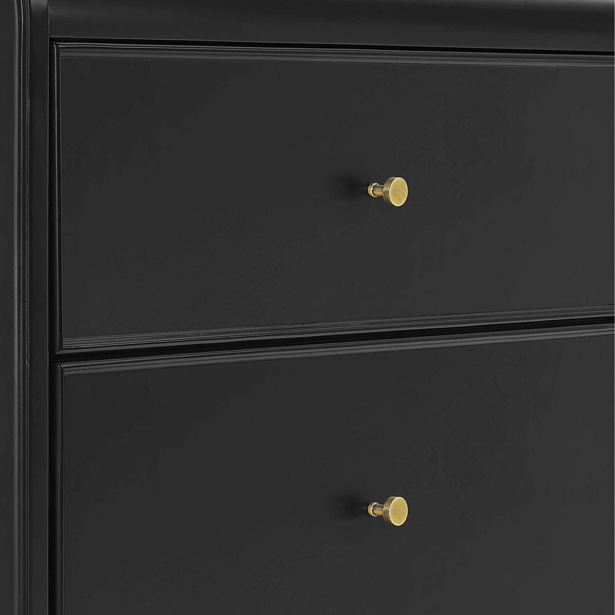 Aspen 6 Drawer Dresser, With Textured Oat, Black
