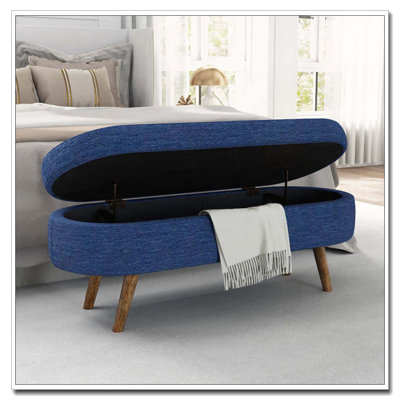 Banc de rangement repose-pieds ovale