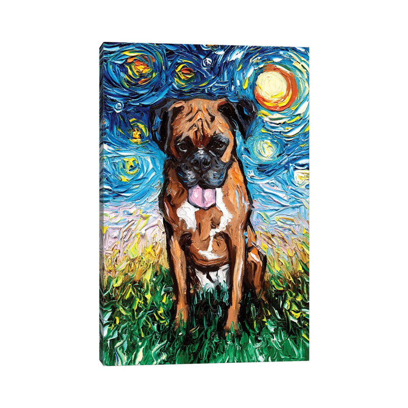 Boxer Night II by Aja Trier - Wrapped Canvas Gallery-Wrapped Canvas Giclée, 20.32 cm H x 30.48 cm W