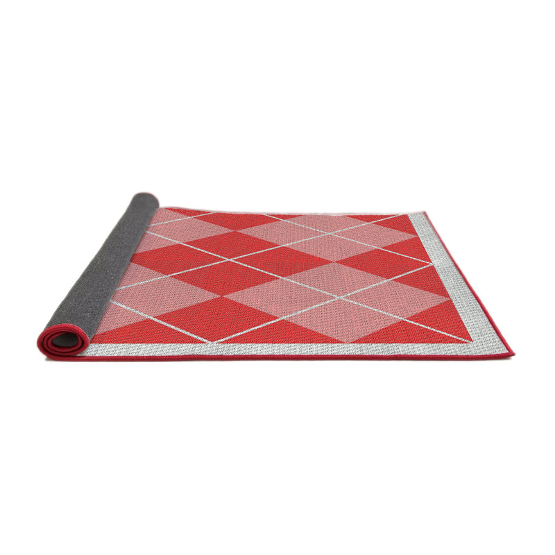 Tapis rouge / gris clair Power Loom, Rond 5 pi