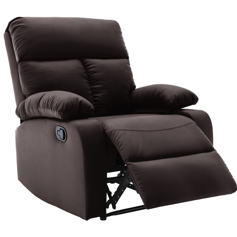 Petit fauteuil inclinable manuel pour adultes, similicuir, Brun