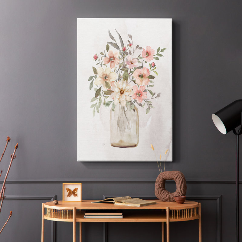 Pêches et crème II - Cavas enveloppés de galerie, H 27 po x l 18 po
