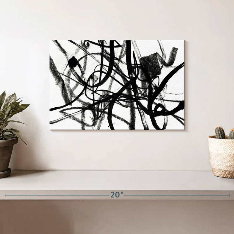 Lignes noires sauvages, H 8 po x l 12 po