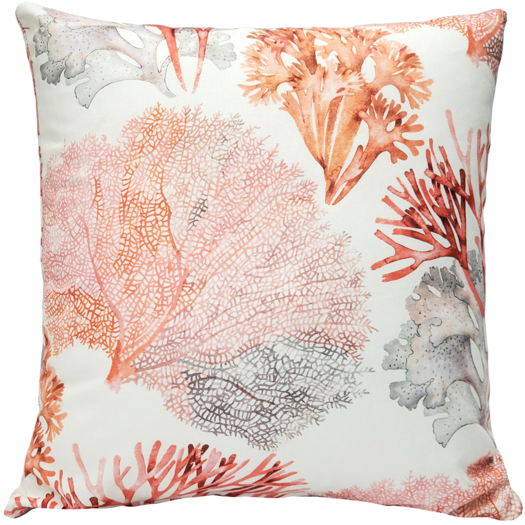 Tiger Beach Pink Coral Throw Pillow 21X21 Pillow Decor 