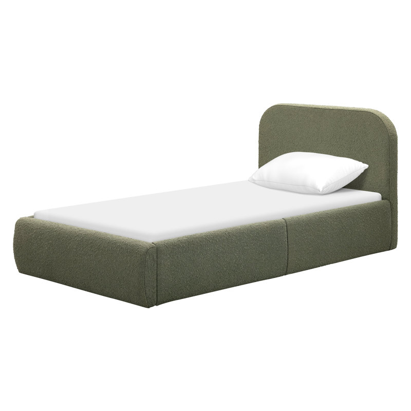 Nara Twin Bed, Twin, Performance Olive Boucle