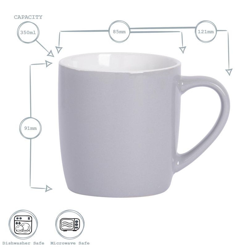 Argon Tableware - Matte Coloured Coffee Mugs, Black/Red/Grey