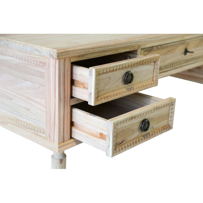 Raw Colette Solid Wood Executive Desk - Thumbnail 3